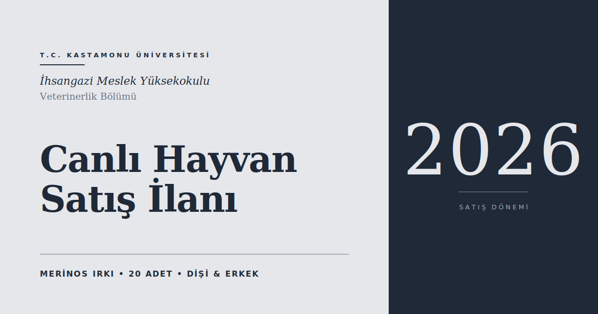 Canlı Hayvan Satış İlanı (2026)