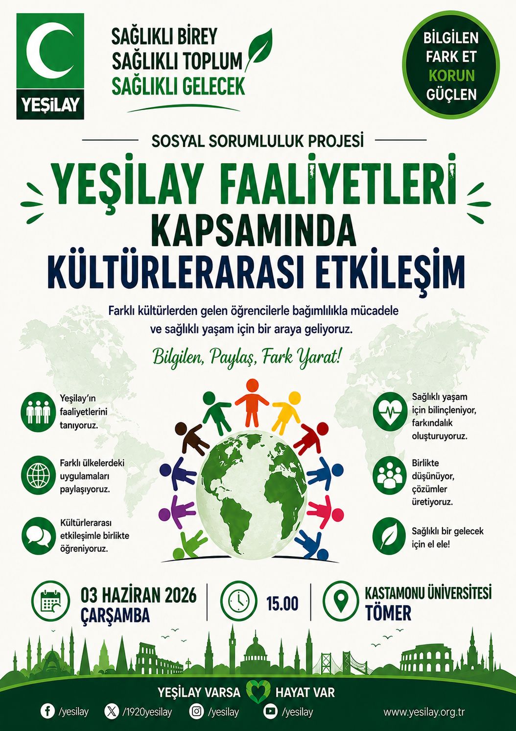 Yeşilay Faaliyetleri Kapsamında Kültürlerarası Etkileşim Projesinin İkinci Etkinliği Gerçekleştirildi