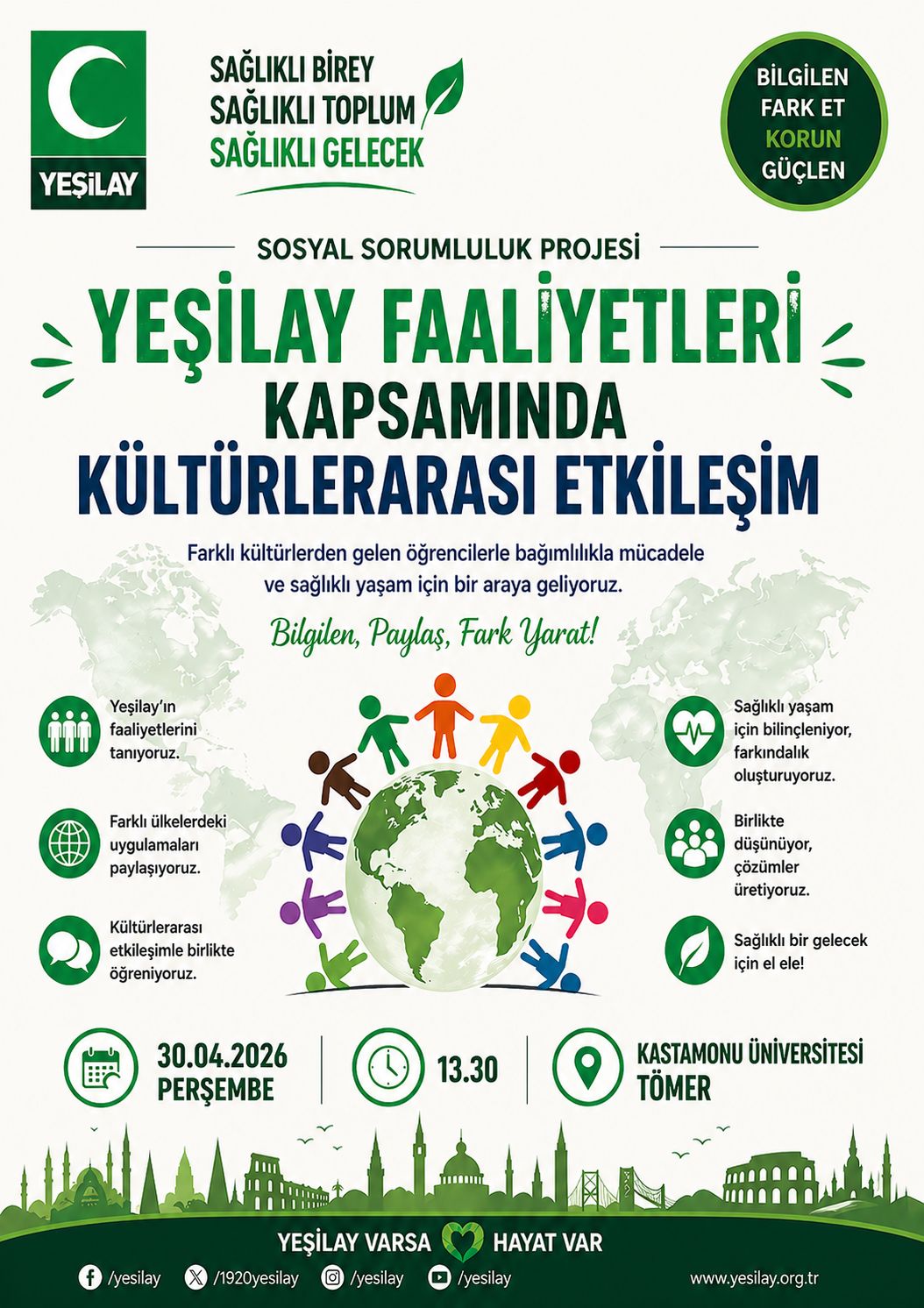 Yeşilay Faaliyetleri Kapsamında Kültürlerarası Etkileşim Projesinin İlk Etkinliği Gerçekleştirildi